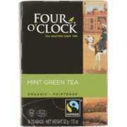 Four O'Clock Organic Fairtrade Mint Green Tea 16 Teabags 32 g