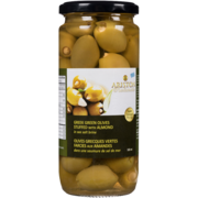 Ariston Greek Green Olives Stuffed with Almond in Sea Salt Brine 500 ml