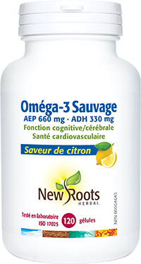 New Roots Oméga 3 Sauvage AEP 660 mg ADH 330 mg Saveur de citron