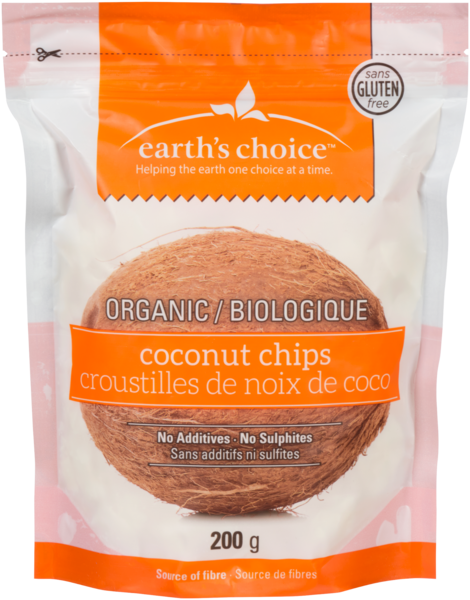 Earth's Choice Croustilles de Noix de Coco Biologique 200 g