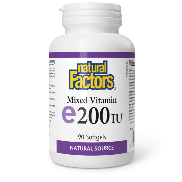 Natural Factors Mixte Vitamine E source naturelle  200 UI  90 gélules