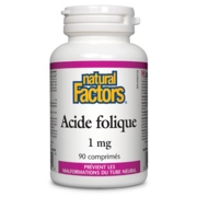 Natural Factors Acide folique 1 mg 90 comprimés
