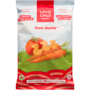 Love Child Organics Love Ducks Collation de Maïs Biologique Tomate + Carotte 9+ Mois 30 g