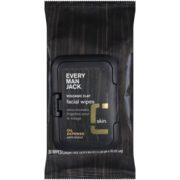 Every Man Jack Oil Defense Facial Wipes Volcanic Clay 30 Wipes