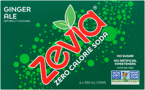 Zevia Soda Zéro Calorie Soda Gingembre 6 Canettes x 355 ml