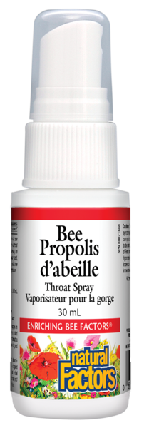 Natural Factors Bee Propolis   Vaporisateur pour la gorge     30 mL liquide