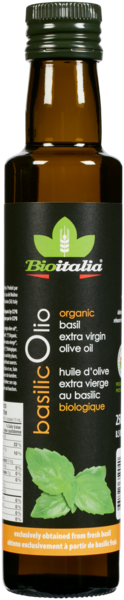 Bioitalia Basilic Olio Huile d'Olive Extra Vierge au Basilic Biologique 250 ml