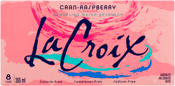 La Croix Sparkling Water Beverage Natural Cran-Raspberry Flavoured 8 Cans 355 ml