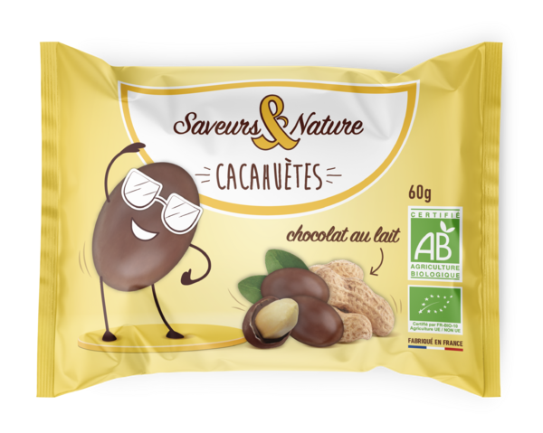 Saveurs&Nature Billes de cacahuètes enrobées de chocolat au lait