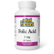 Natural Factors Acide folique 1 mg 90 comprimés