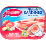 Saupiquet Filets de Sardines à la Tomate et Ses Petits Légumes 100 g