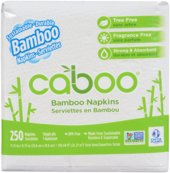 Caboo Serviettes en Bambou 1 Épaisseur 250 Serviettes