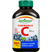 Jamieson Chewable Juicy Wild Blueberry C 500 mg 100+20 Tablets