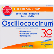 Boiron Oscillococcinum Flu-Like Symptoms Homeopathic Medicine 30 Doses of Globules 1 g Each