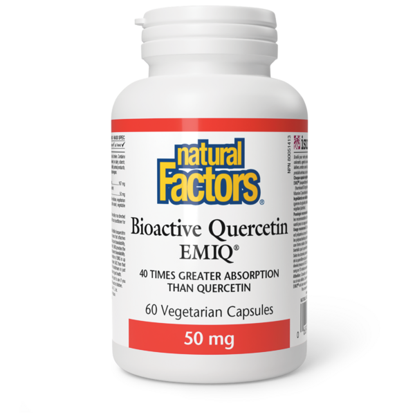 Natural Factors Quercétine bioactive EMIQ  50 mg  60 capsules végétariennes