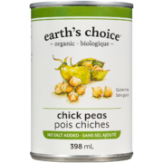 Earth's Choice Chick Peas Organic 398 ml