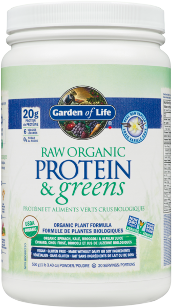 Garden Of Life Protéine et Aliments Verts CRUS Biologiques - Vanille