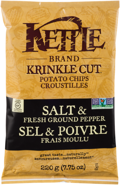 Kettle Brand Krinkle Cut Croustilles Sel et Poivre Frais Moulu 220 g