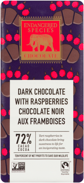 Endangered Species Chocolate Noir aux Framboises 85 g