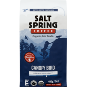 Salt Spring Coffee Whole Bean Coffee Canopy Bird Medium Dark Roast 400 g