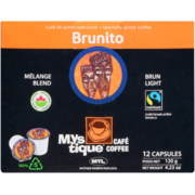Café Mystique Coffee Specialty Grade Coffee Brunito Blend Light 12 Capsules 120 g