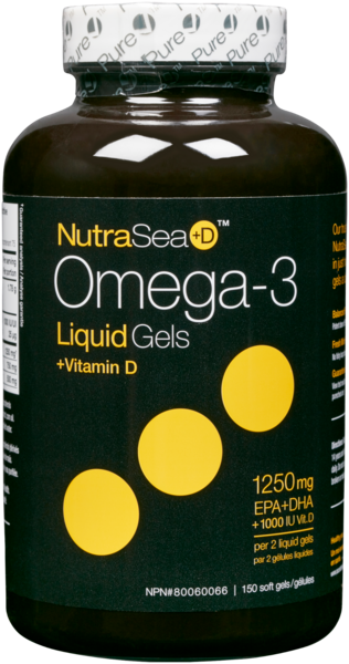 NutraSea +D Omega-3 Liquid Gels +Vitamin D 150 Gélules