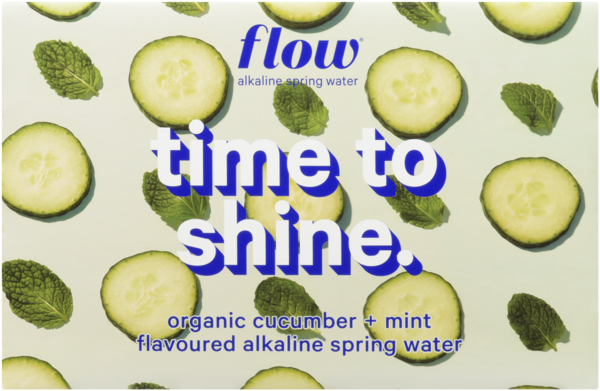 Flow Eau de Source Naturellement Alcaline Saveur de Concombre + Menthe Bio