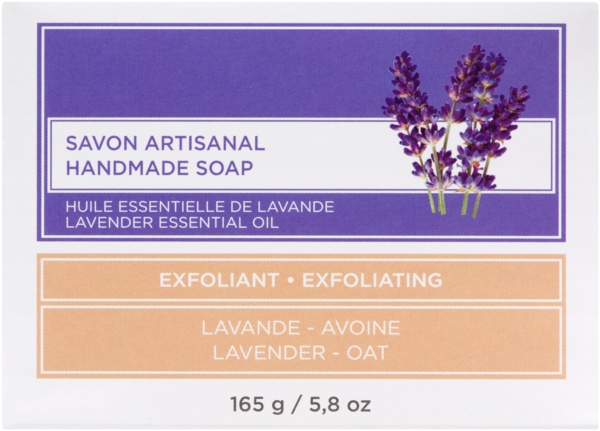 Bleu Lavande   Savon Artisanal Exfoliant Lavande-Avoine - 165 G