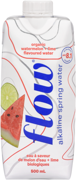 Flow Watermelon + Lime Flavoured Water Organic 500 ml