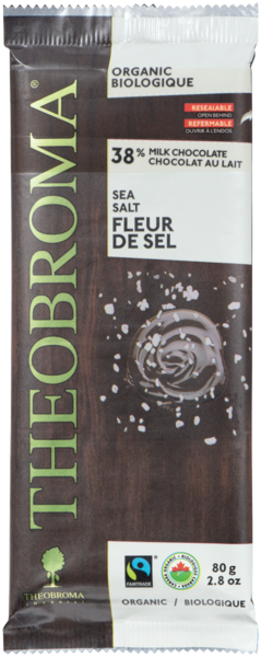 Theobroma Chocolat 38 % Chocolat au Lait Fleur de Sel Biologique 80 g