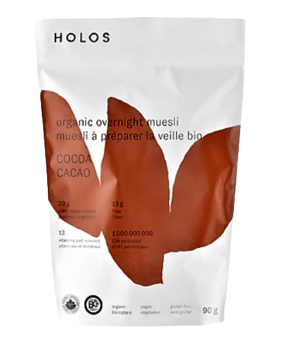 Holos Muesli à Préparer la Veille Cacao Biologique 90g