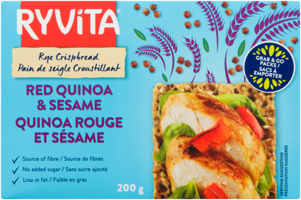 Ryvita Pain de Seigle Croustillant Quinoa Rouge et Sésame