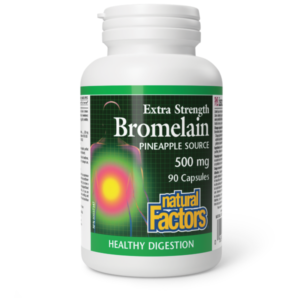 Natural Factors Broméline à action renforcée  issue d'ananas   500 mg  90 capsules