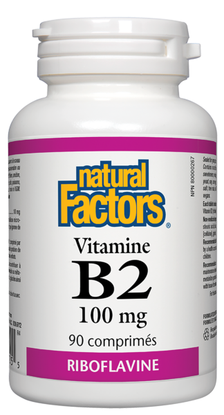 Natural Factors Vitamine B2  100 mg  90 comprimés