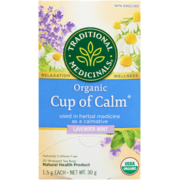 Traditional Medicinals Cup of Calm Lavender Mint Organic 20 Wrapped Tea Bags x 1.5 g (30 g)