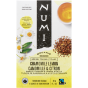 Numi Herbal Teasan Chamomile Lemon Organic 18 Non GMO Tea Bags 31 g