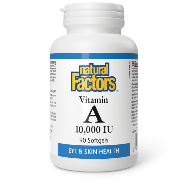 Natural Factors Vitamine A  10 000 UI  90 gélules