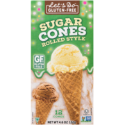 Let's Do Gluten-Free Sugar Cones Rolled Style 12 Cones 132 g