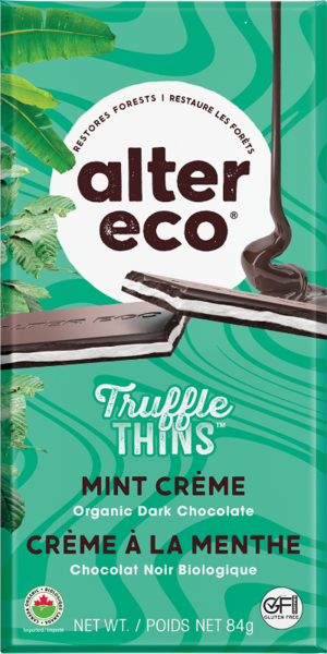 Alter Eco Chocolat noir Truffle Thins crème à la menthe
