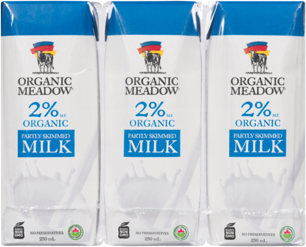 Organic Meadow Lait Partiellement Écrémé Biologique 2 % M.G. 250 ml
