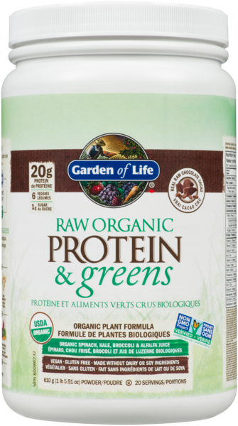 Garden Of Life Protéine et Aliments Verts CRUS Biologiques - Chocolat
