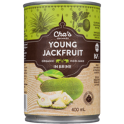 Cha's Organics Jeune Fruit du Jacquier en Saumure Biologique 400 ml