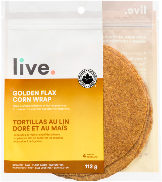 Live Tortillas au Lin Doré et au Maïs 4 Tortillas 112 g