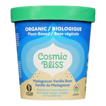 Cosmic Bliss crème glacée base végétale vanille de madagascar Bio