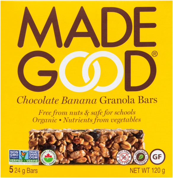 Made Good Barres Granola Chocolat Banane 5 Barres x 24 g (120 g)