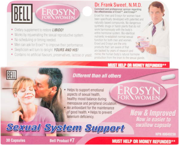 Bell Erosyn pour Femmes Support pour le Système Sexuel 30 Capsules