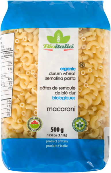 Bioitalia Pâtes de Semoule de Blé Dur Biologiques Macaroni 500 g