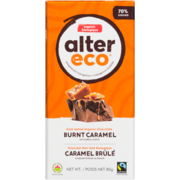 Alter Eco Chocolat Noir Salé Biologique Caramel Brûlé 80 g