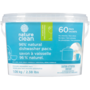 Nature Clean Sachets pour Lave-Vaisselle Automotive Sans Parfum 60 Sachets 1.08 kg