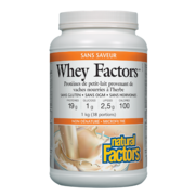 Natural Factors Whey Factors Protéine de petit-lait 100 % naturelle 1 kg poudre sans saveur